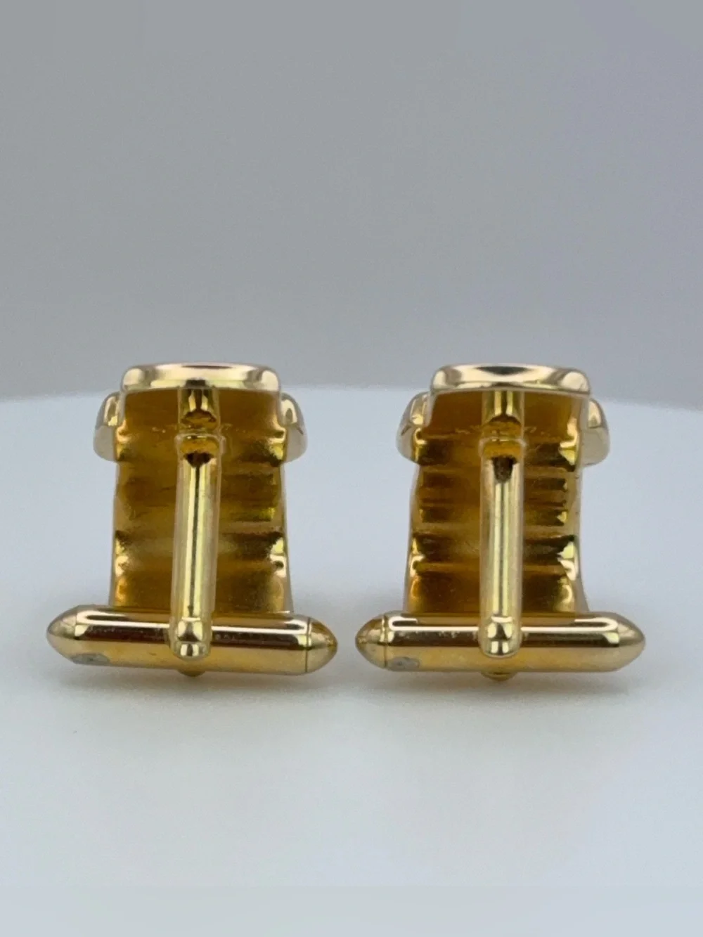 SWANK Brushed/Textured Gold Tone Belt Buckle Cufflinks